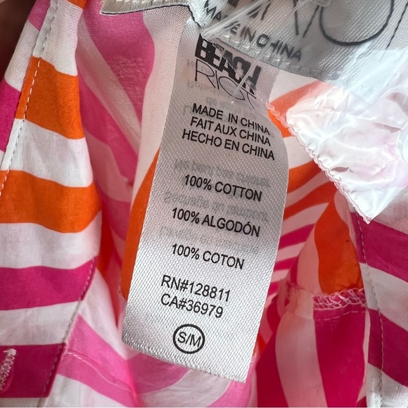 Beach Riot Alexa Top in Sunset Stripes Button Down Shirt Swim Coverup Size S / M - Picture 8 of 8